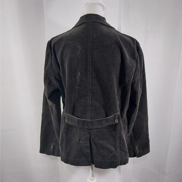 LANDS' END! ESPRESSO BROWN FINE WALE CORDUROY UTILITY STYLE JACKET BLAZER! SZ 16 - Picture 8 of 13